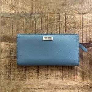 Kate Spade baby blue wallet with gold accent